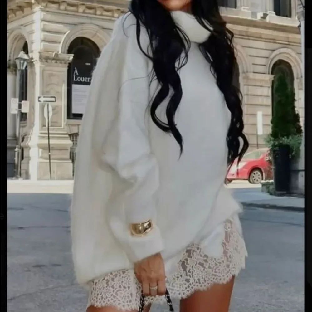 White Turtleneck Sweater